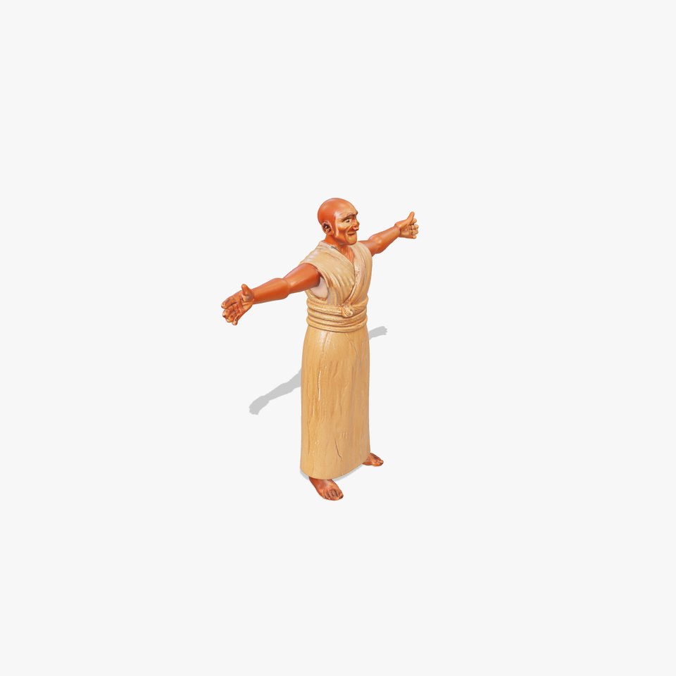 Smiling Monk Statue model pack